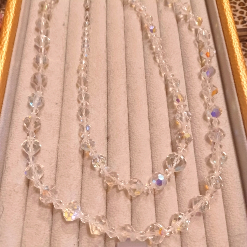 Two sparkling aroura borealis necklaces
